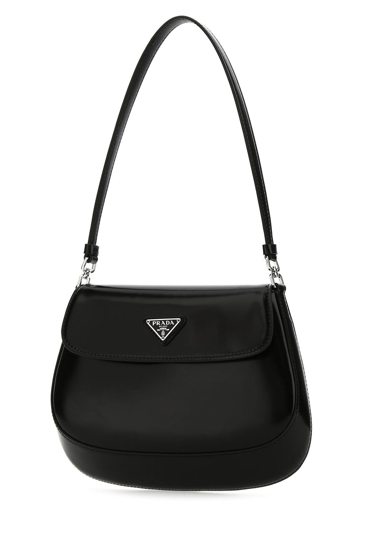 Black leather Cleo shoulder bag