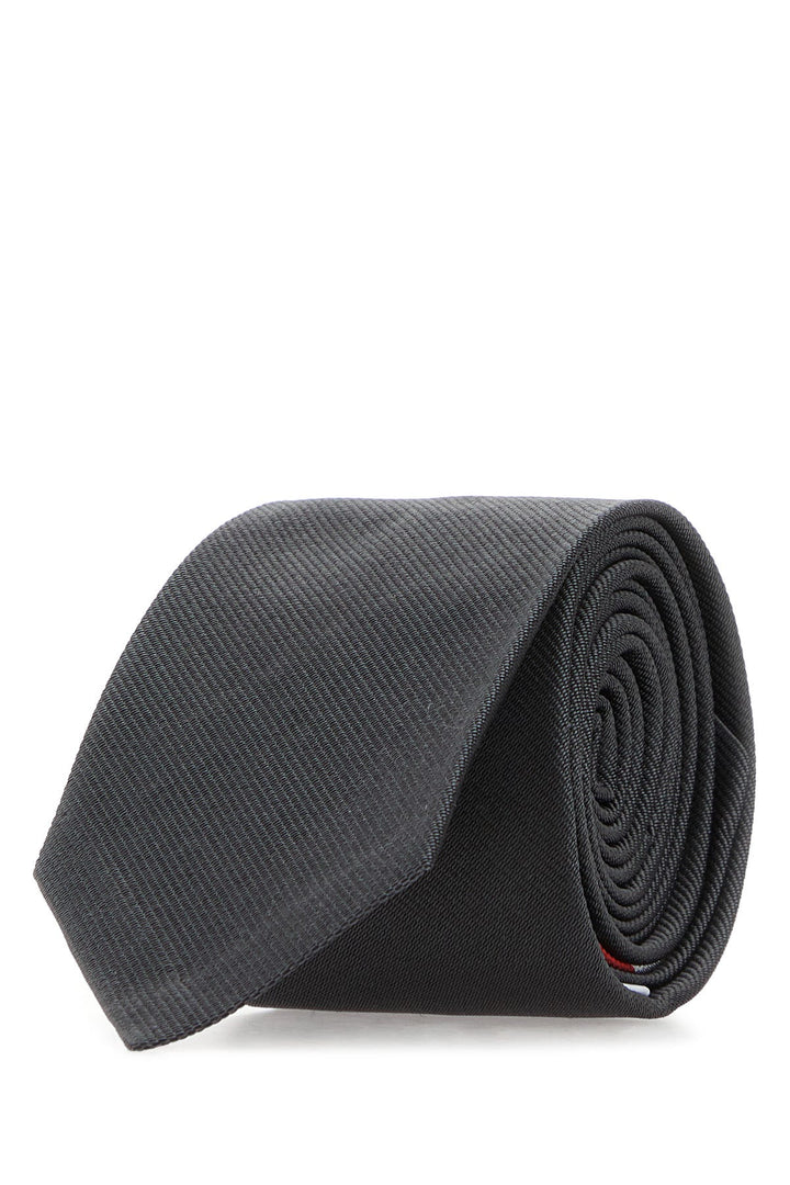 Dark grey silk tie