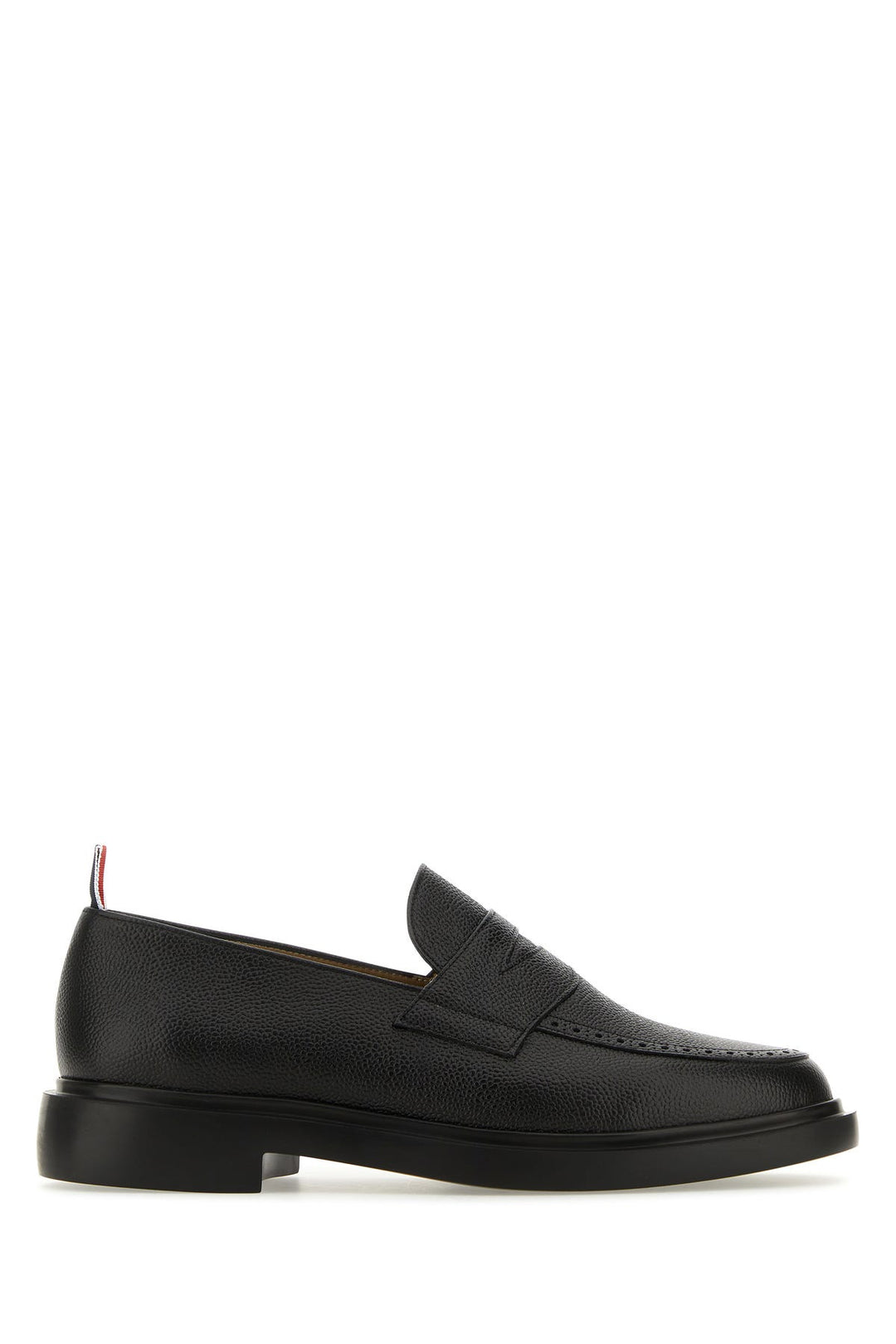 Black leather loafers