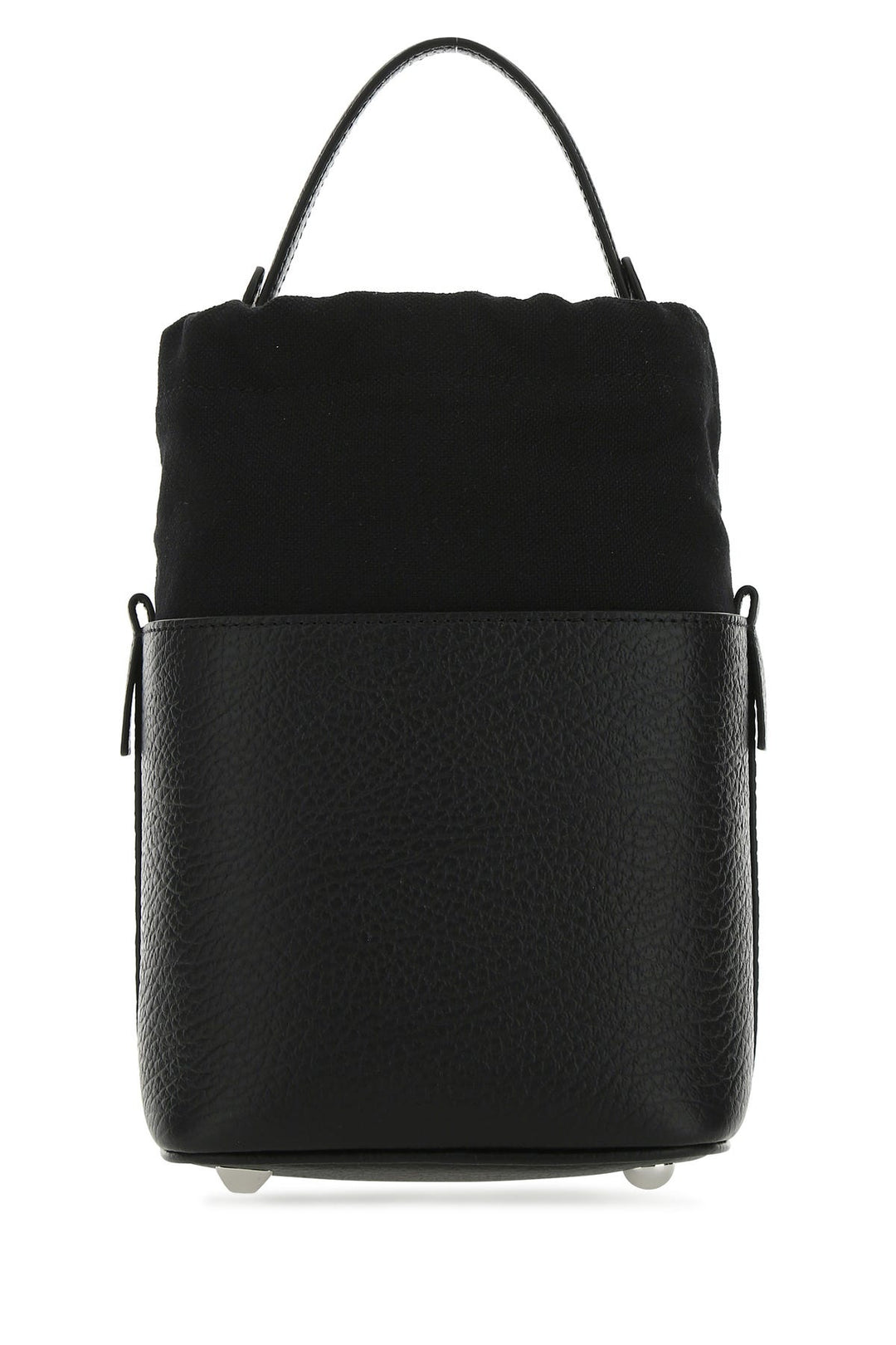 Black leather and canvas mini 5AC bucket bag