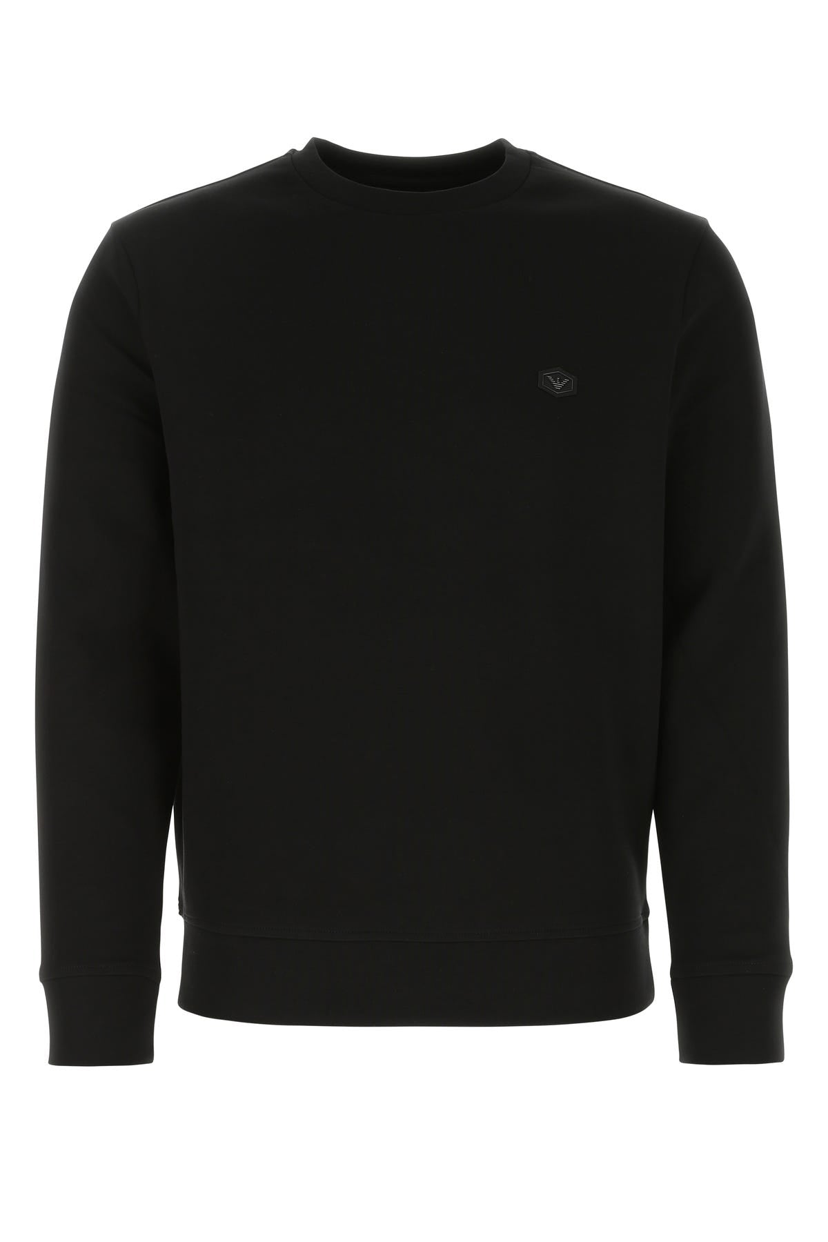 Black stretch cotton blend sweatshirt