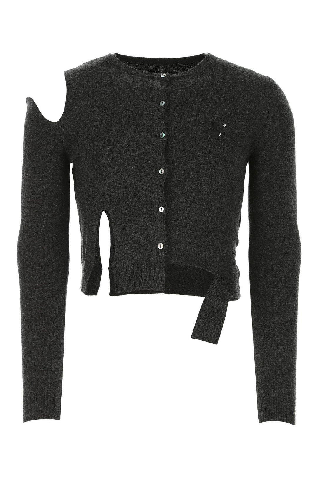 Black wool blend cardigan