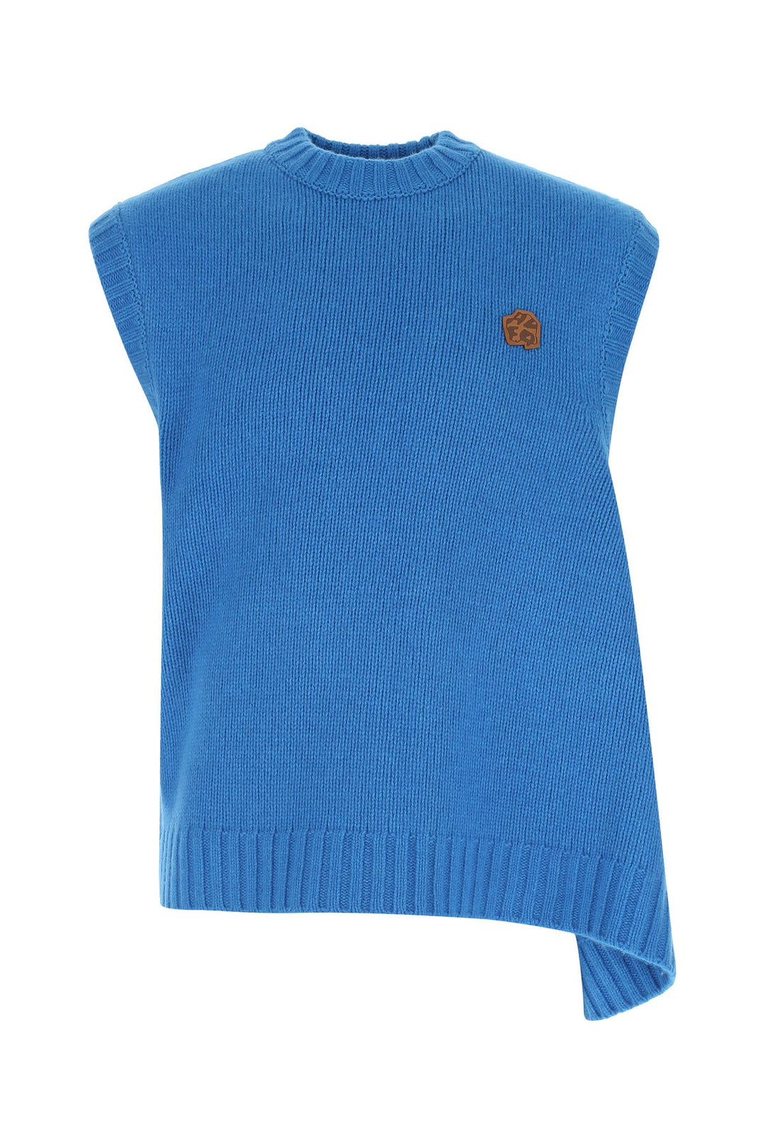 Turquoise wool blend oversize vest