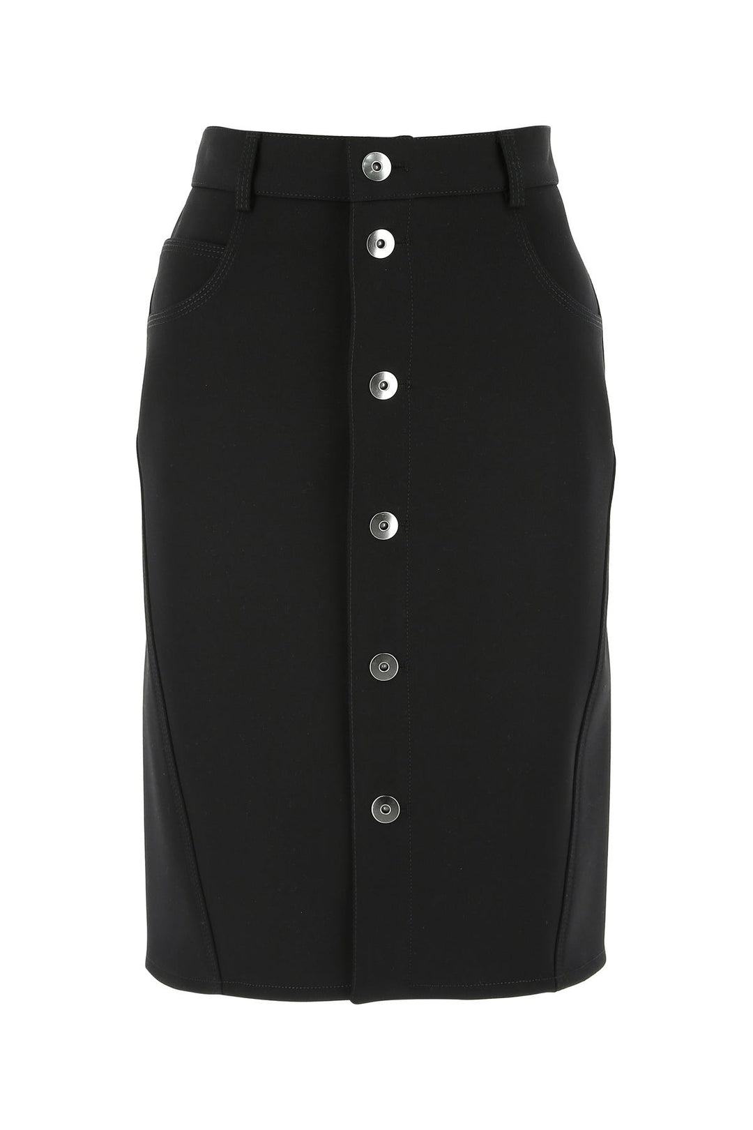 Black stretch wool blend skirt