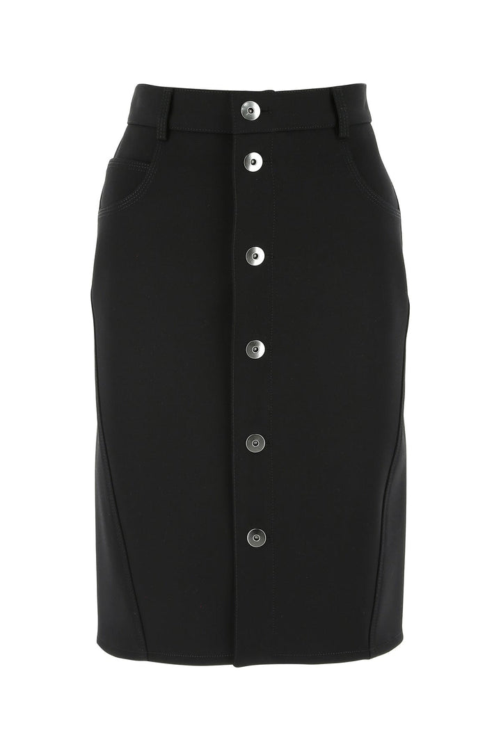 Black stretch wool blend skirt