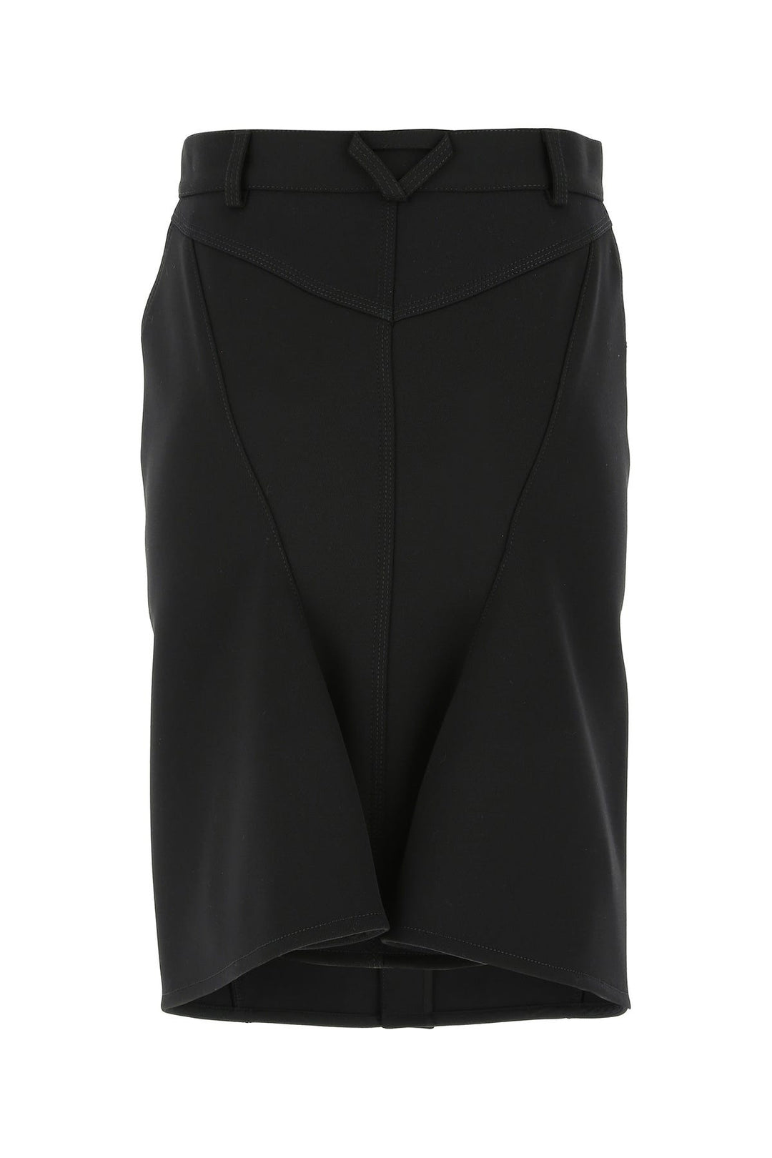 Black stretch wool blend skirt