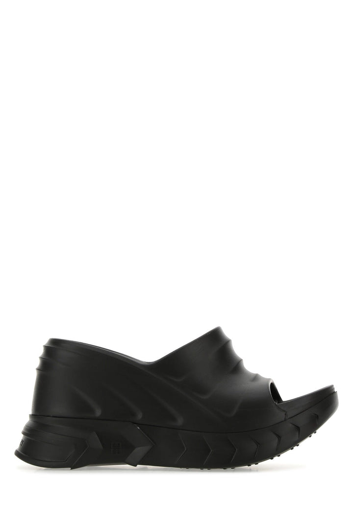 Black rubber Marshmallow mules