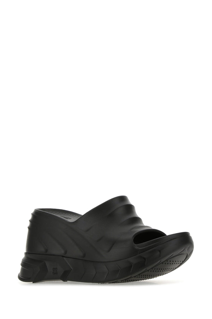 Black rubber Marshmallow mules