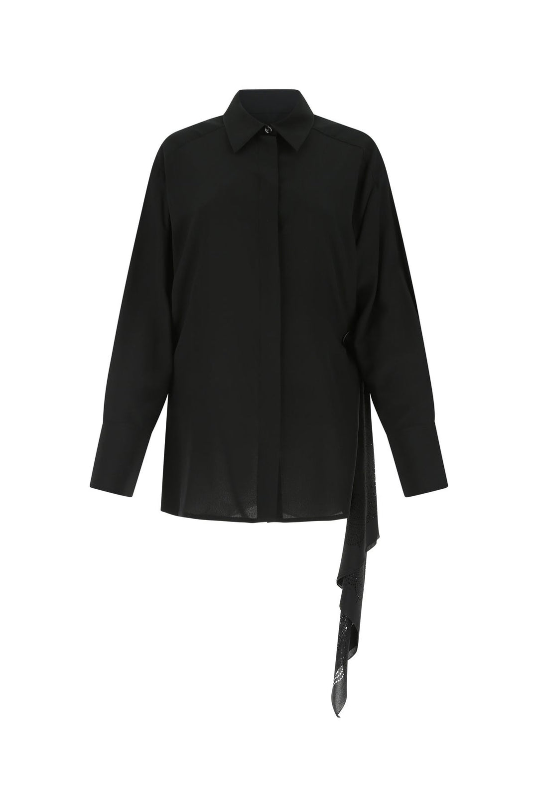 Black crepe oversize shirt