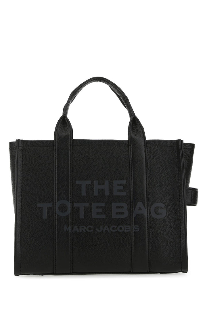 Black leather medium The Tote Bag handbag