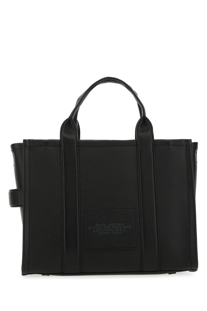 Black leather medium The Tote Bag handbag