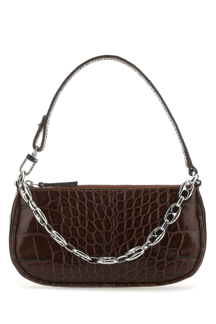 Chocolate leather mini Rachel handbag