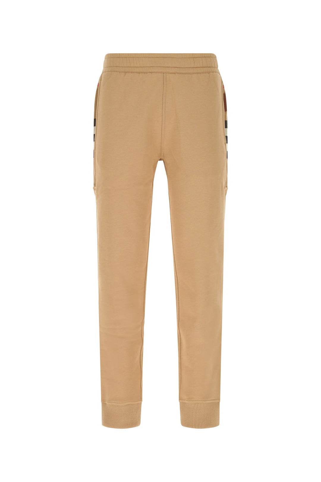 Beige cotton blend joggers