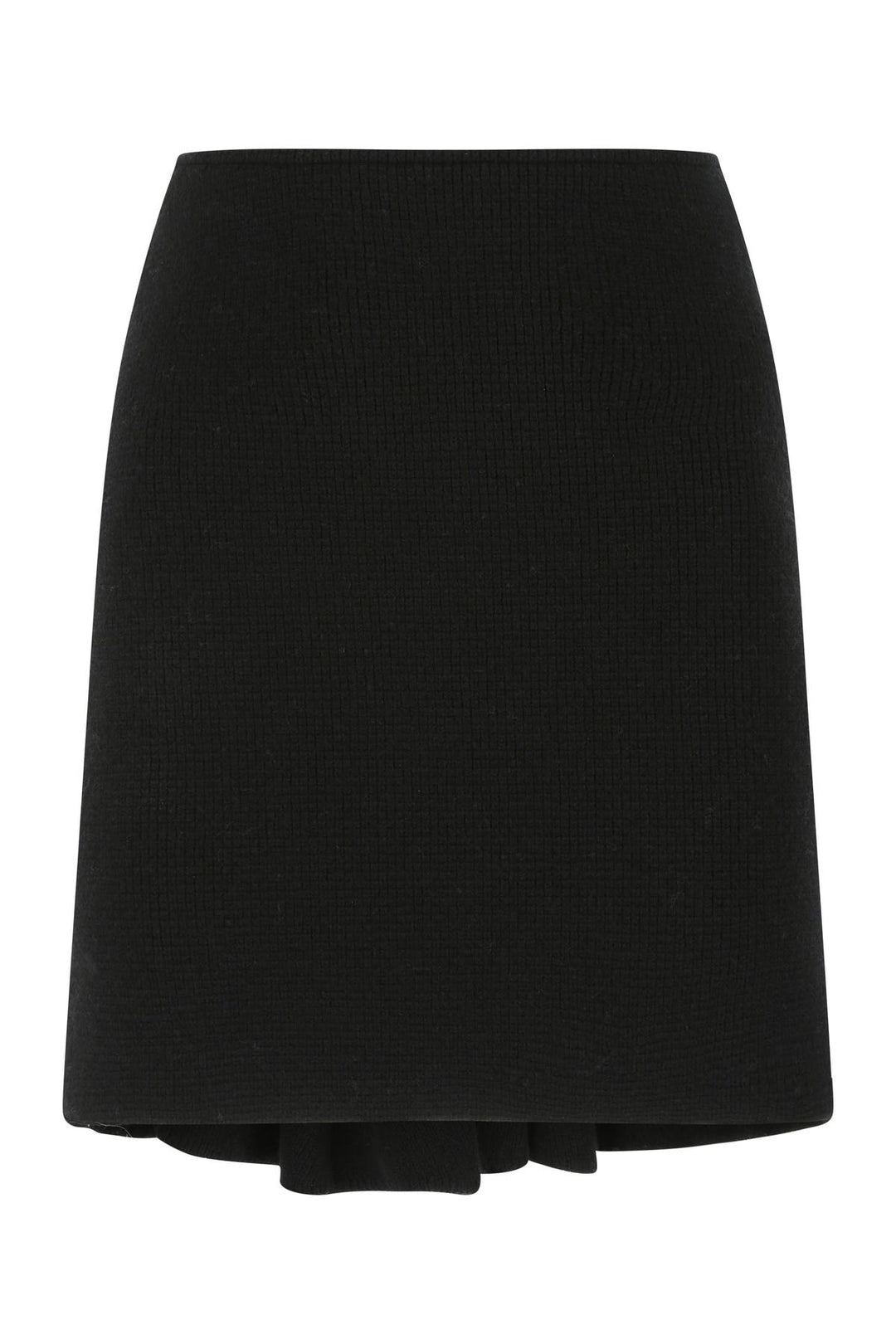 Black wool blend skirt