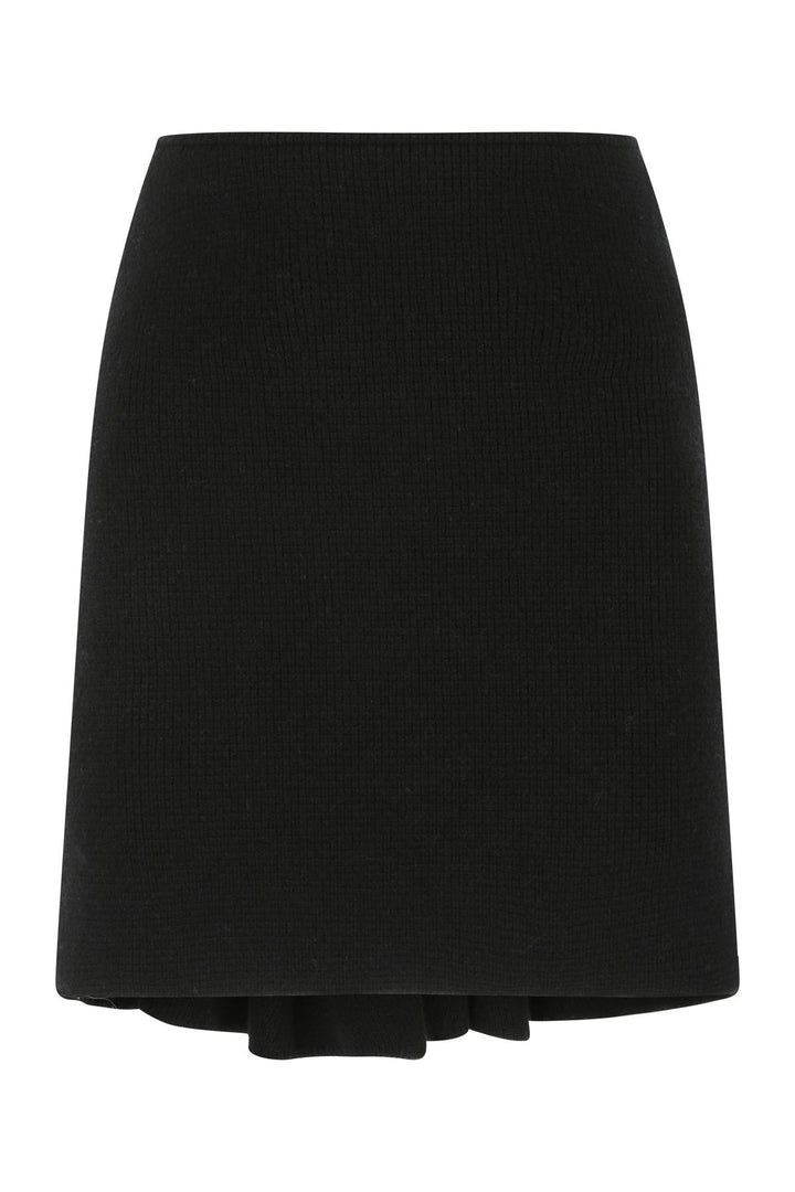 Black wool blend skirt