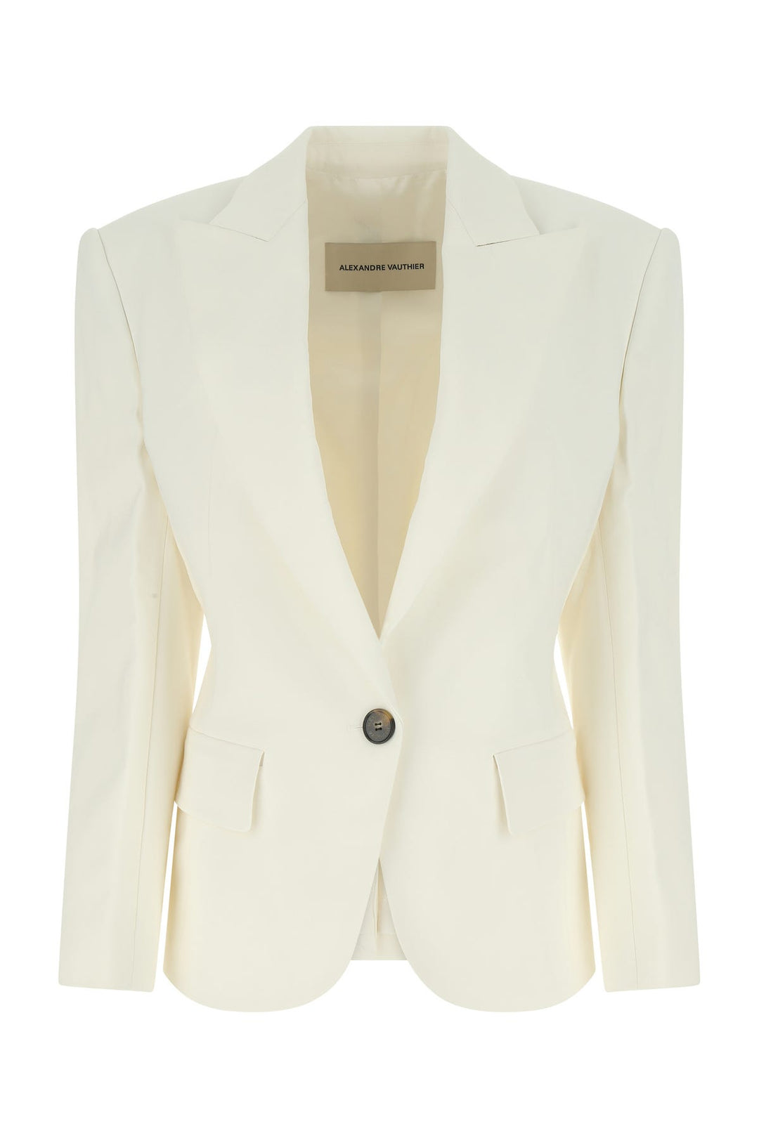 Ivory stretch viscose blend blazer