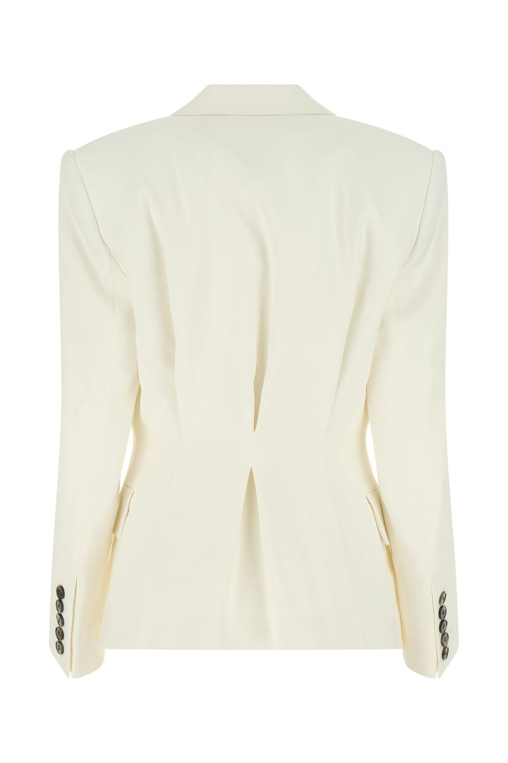 Ivory stretch viscose blend blazer