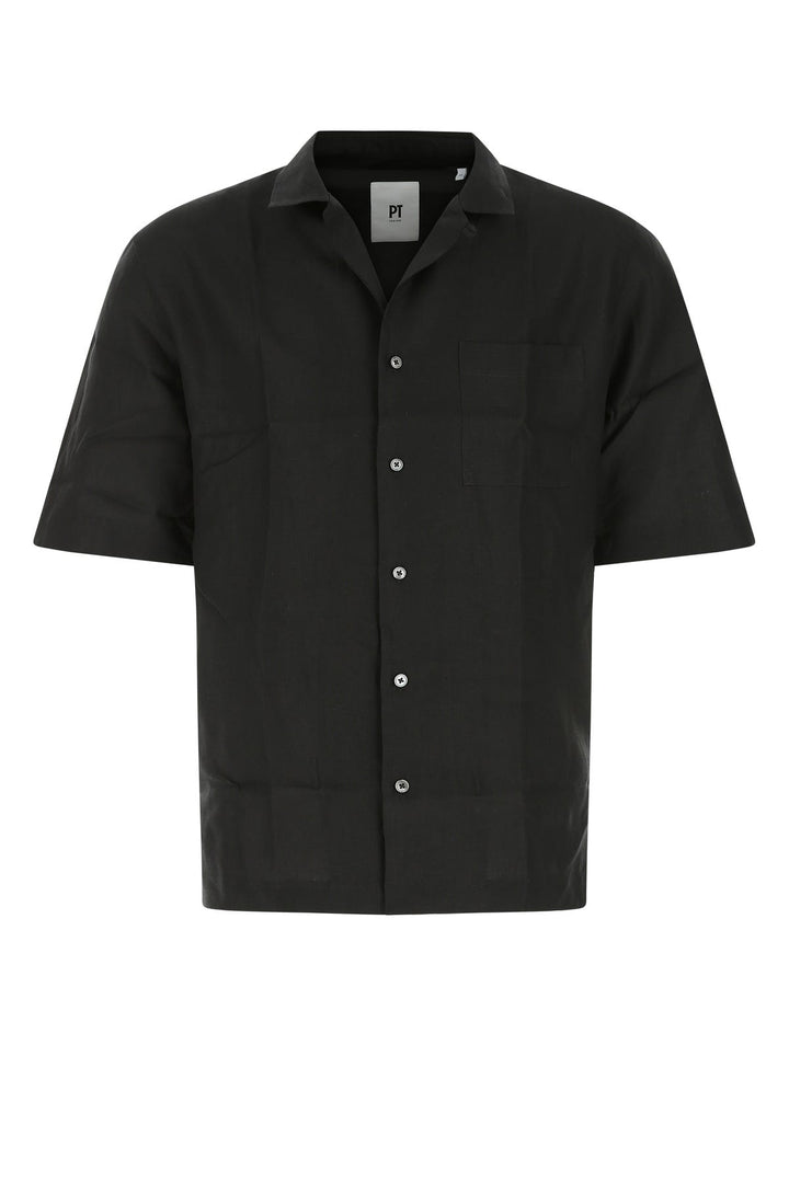 Black linen shirt