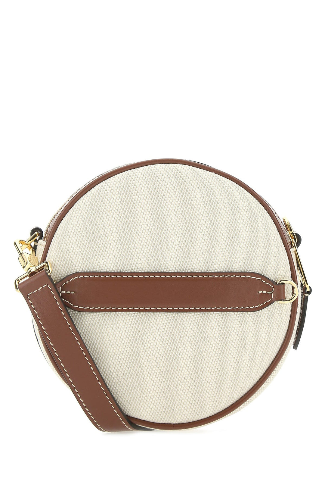 Two-tone canvas and leather crossbody bag