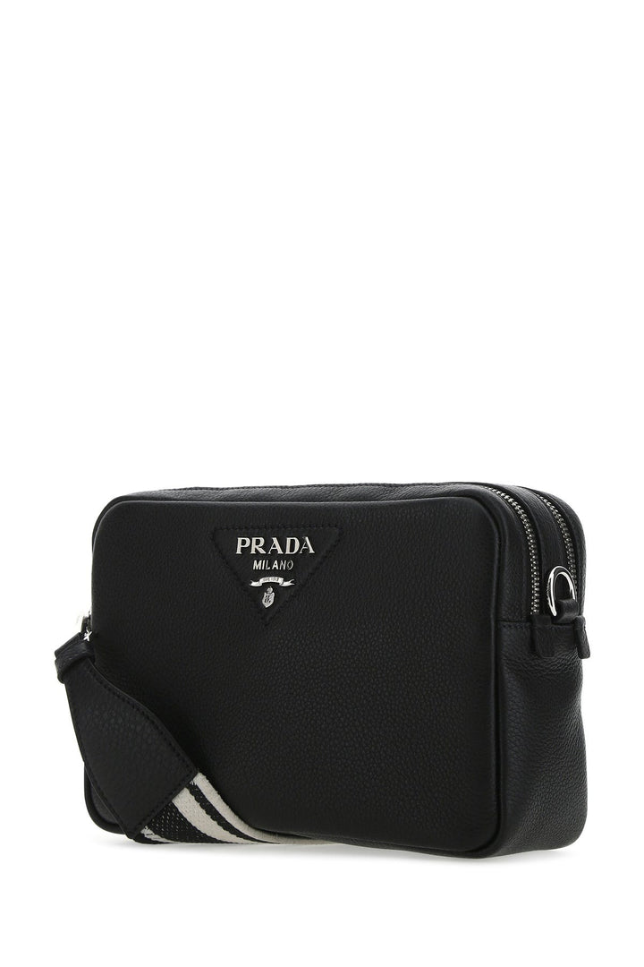 Black leather crossbody bag