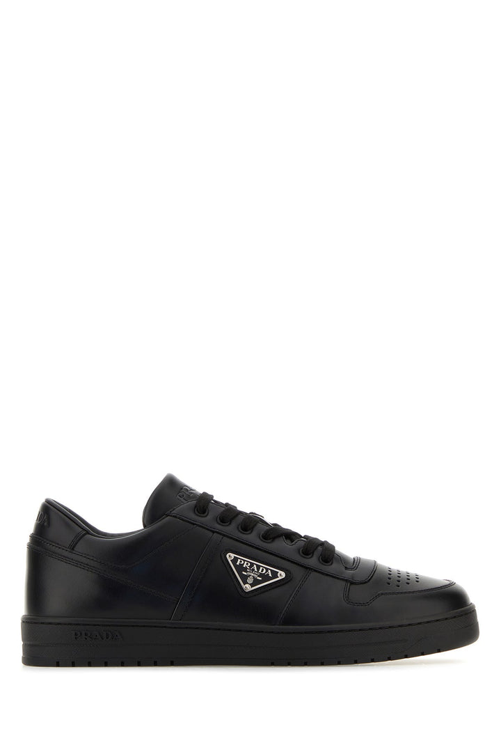 Black leather sneakers