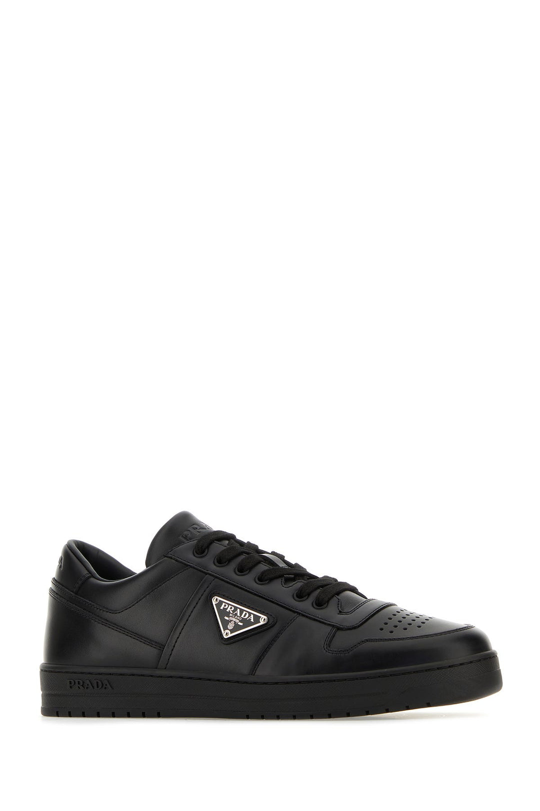 Black leather sneakers