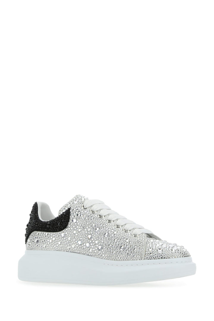 Embellished leather sneakers