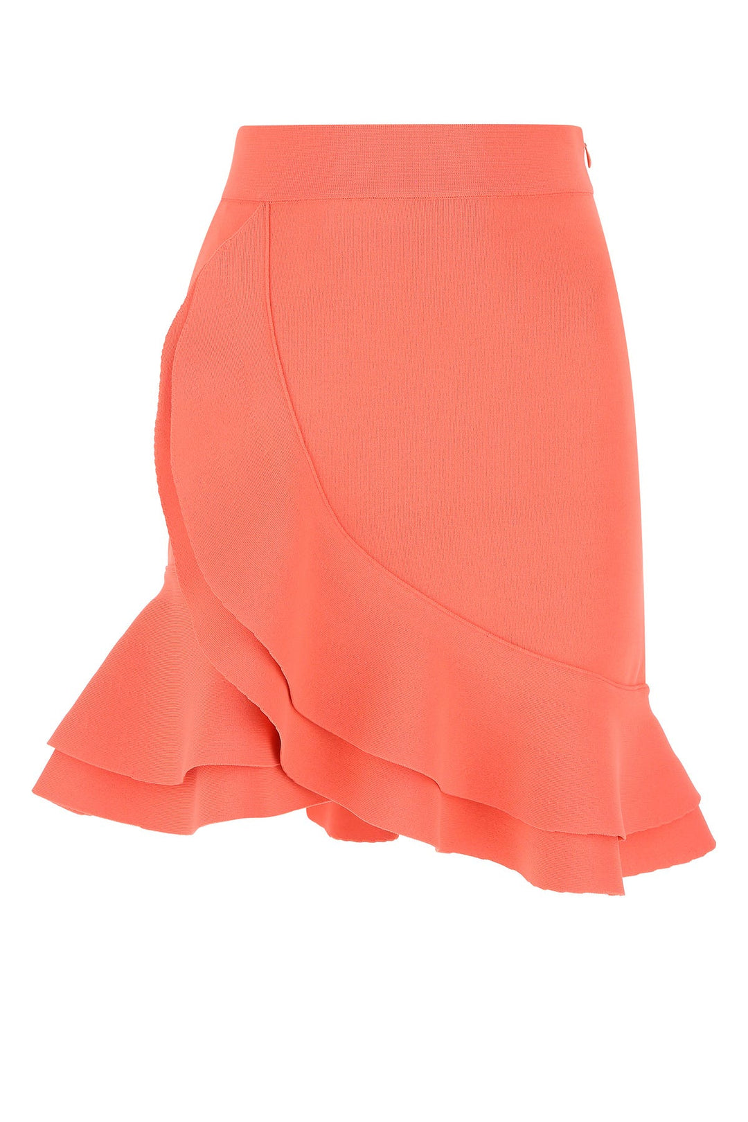 Salmon stretch viscose blend mini skirt