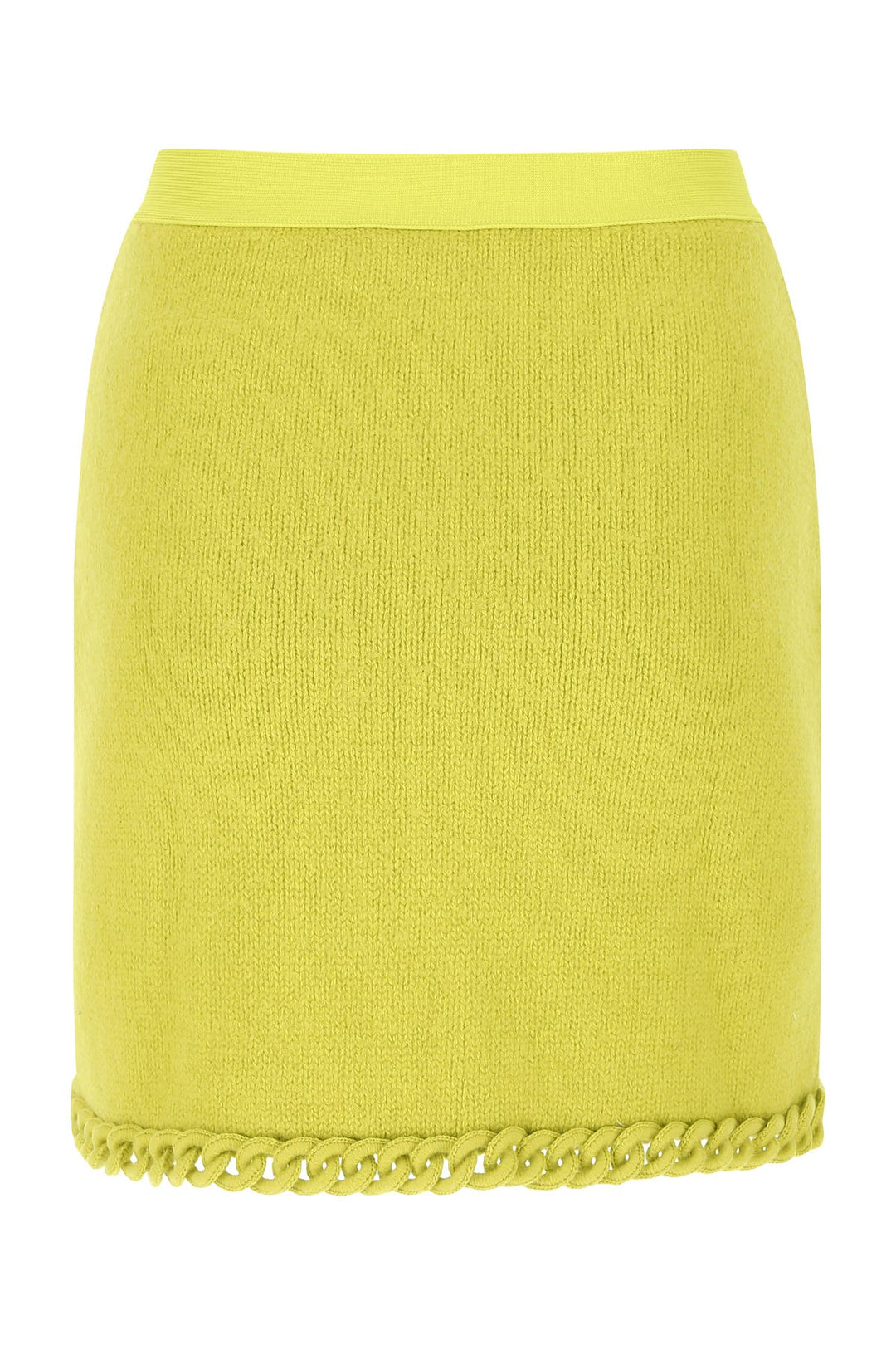 Acid green wool mini skirt