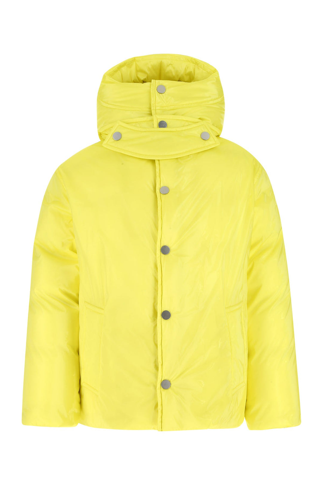 Fluo yellow nylon padded jacket