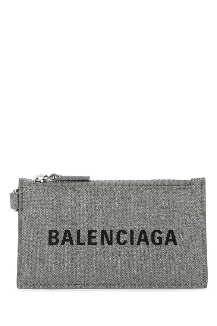 Grey fabric card holder