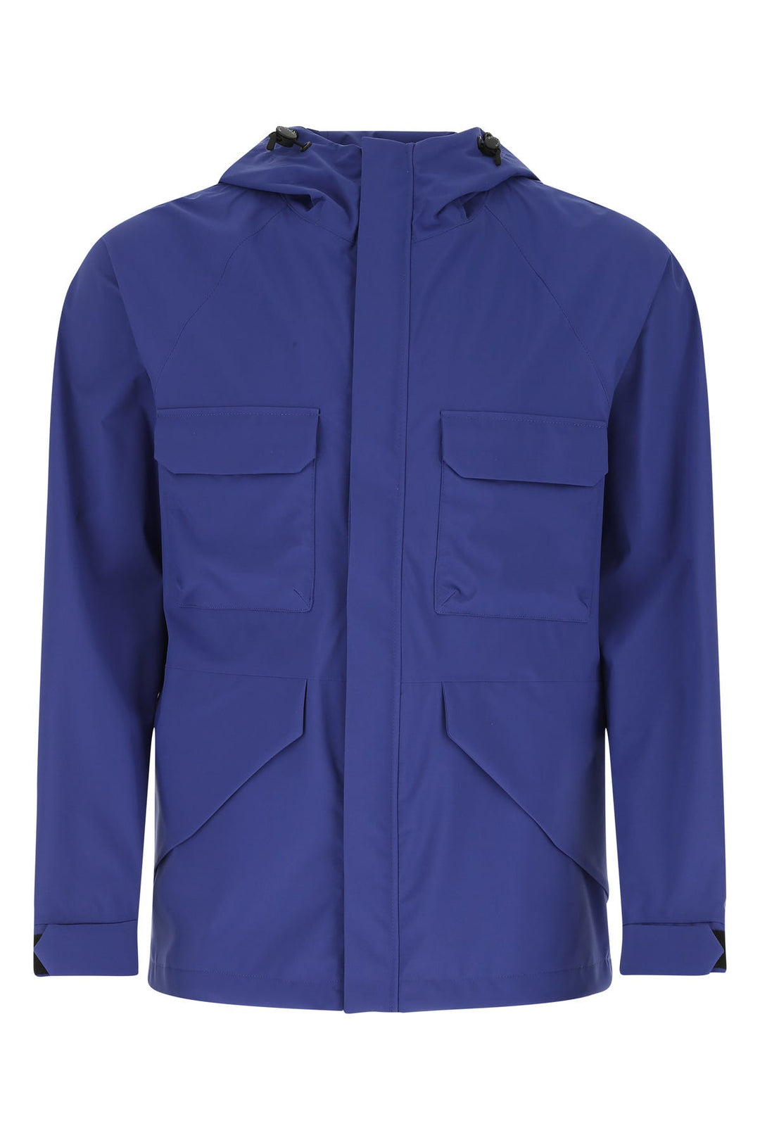 Electric blue polyester windbreaker