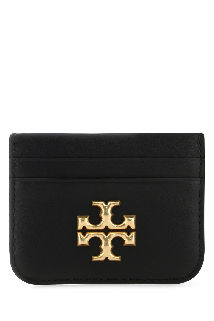 Black leather card holder