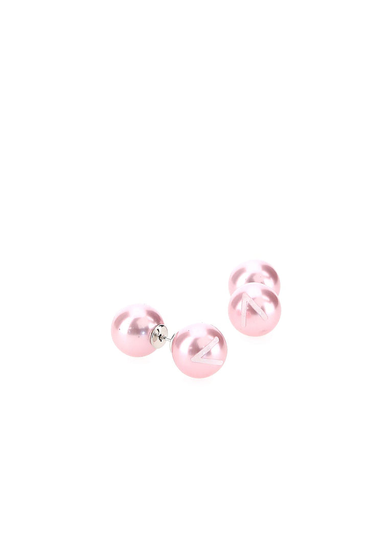 Pink metal earrings