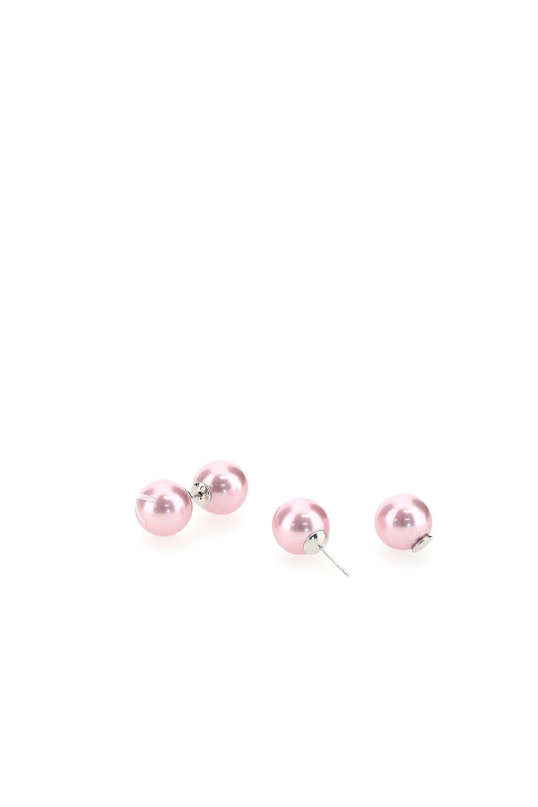 Pink metal earrings