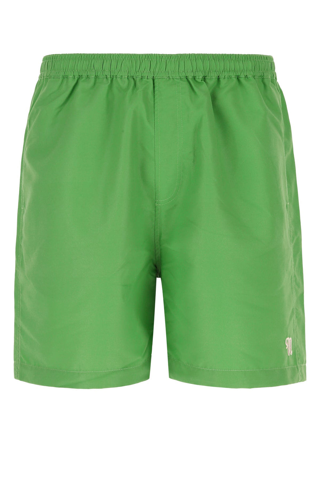 Green polyester blend swimming shorts