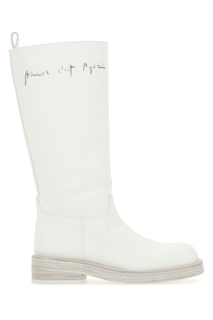 Ivory canvas Jose boots