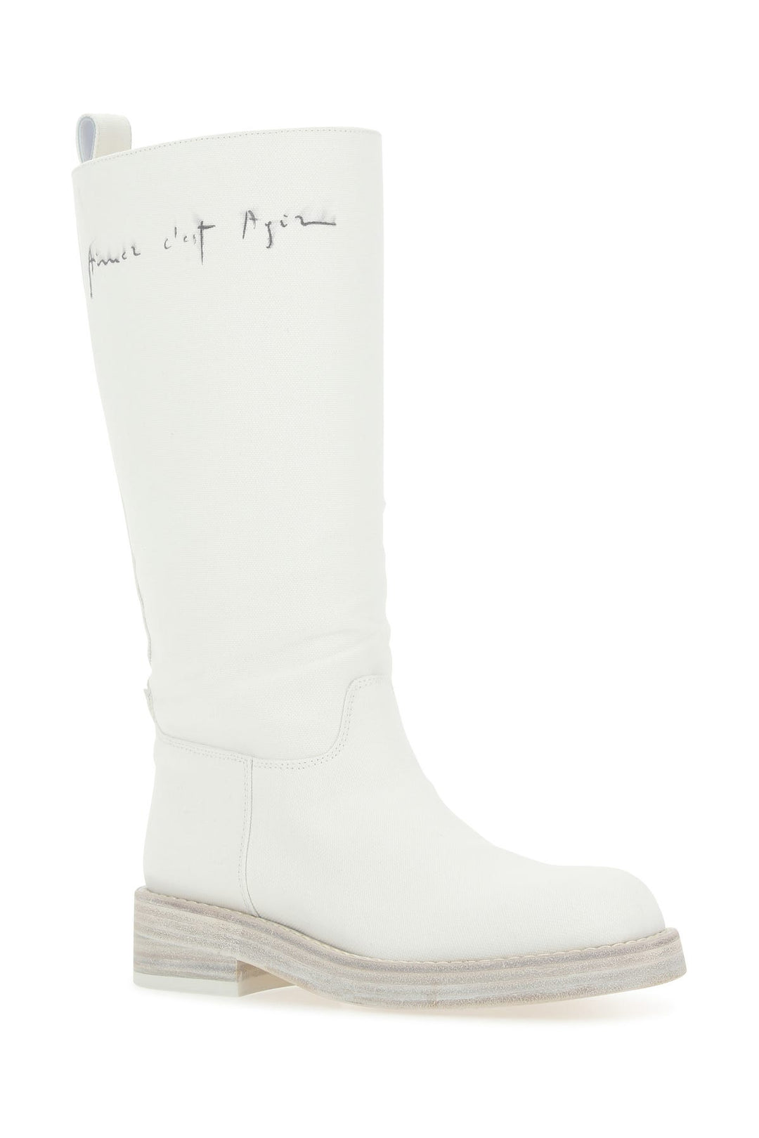 Ivory canvas Jose boots