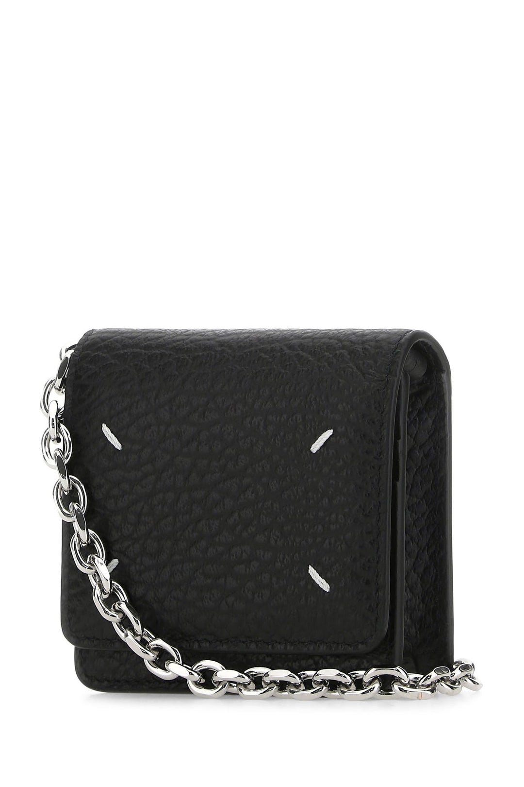 Black leather card holder