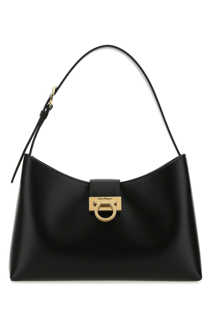 Black leather Trifolio shoulder bag