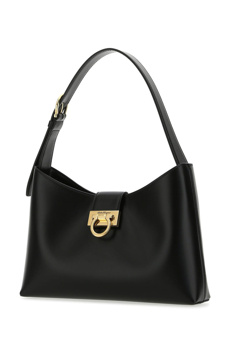 Black leather Trifolio shoulder bag