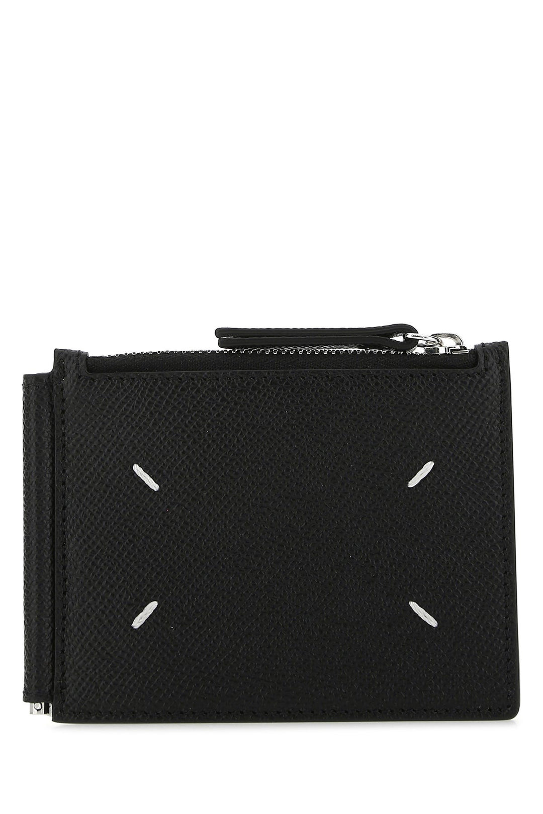 Black leather card holder