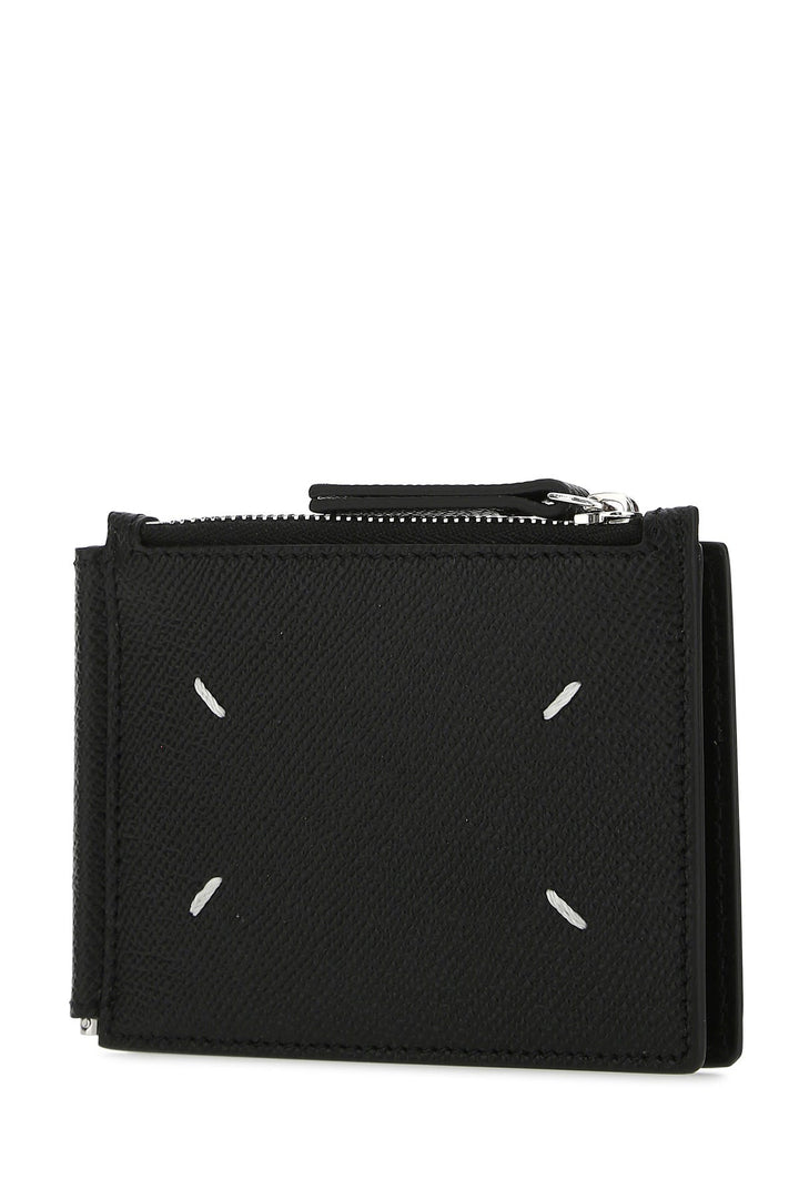 Black leather card holder