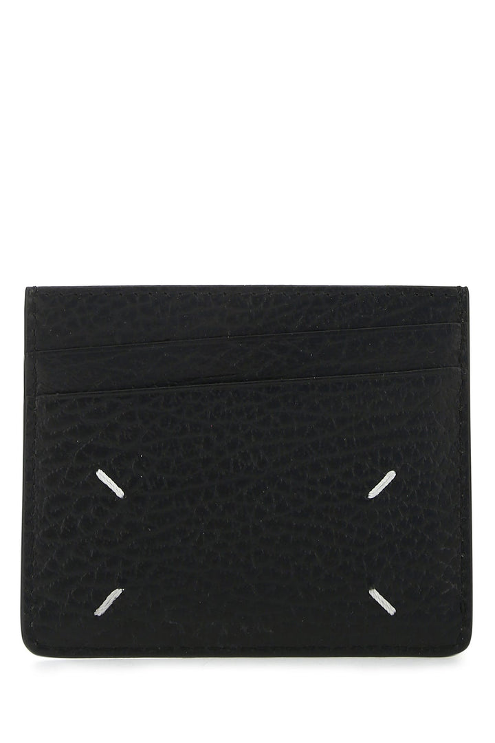 Black leather card holder