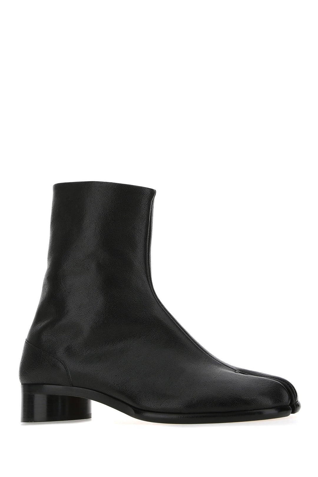 Black leather Tabi ankle boots