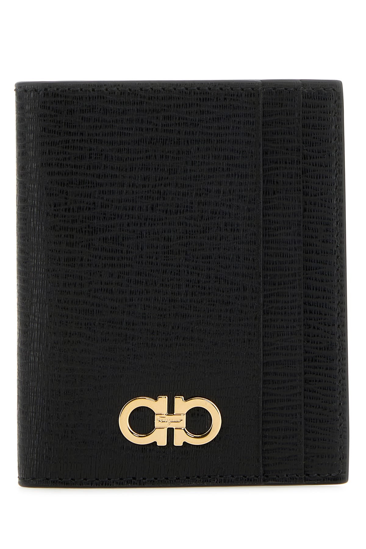 Black leather card holder