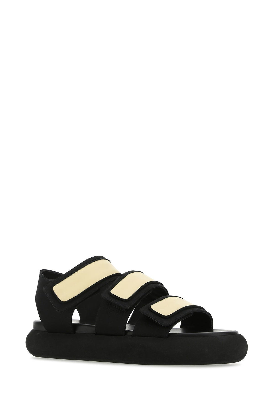 Two-tone fabric and leather Octans sandals