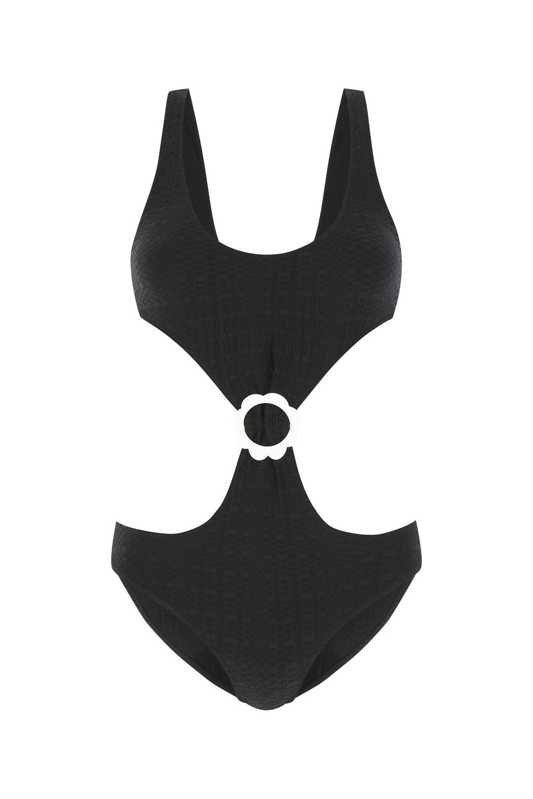 Black stretch terry Scallop trikini