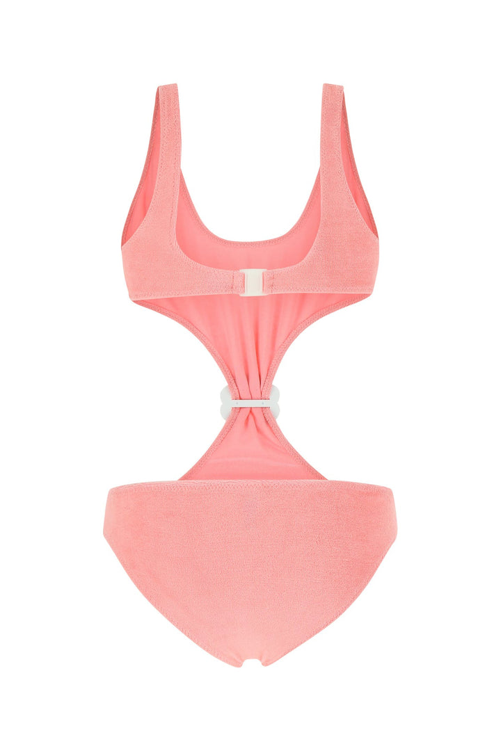 Pink stretch terry Scallop trikini