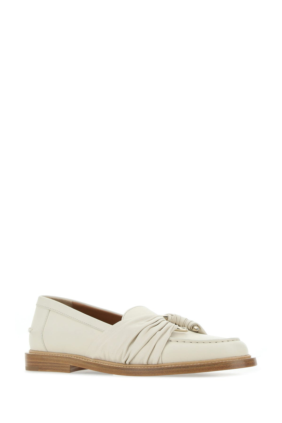 Ivory leather loafers